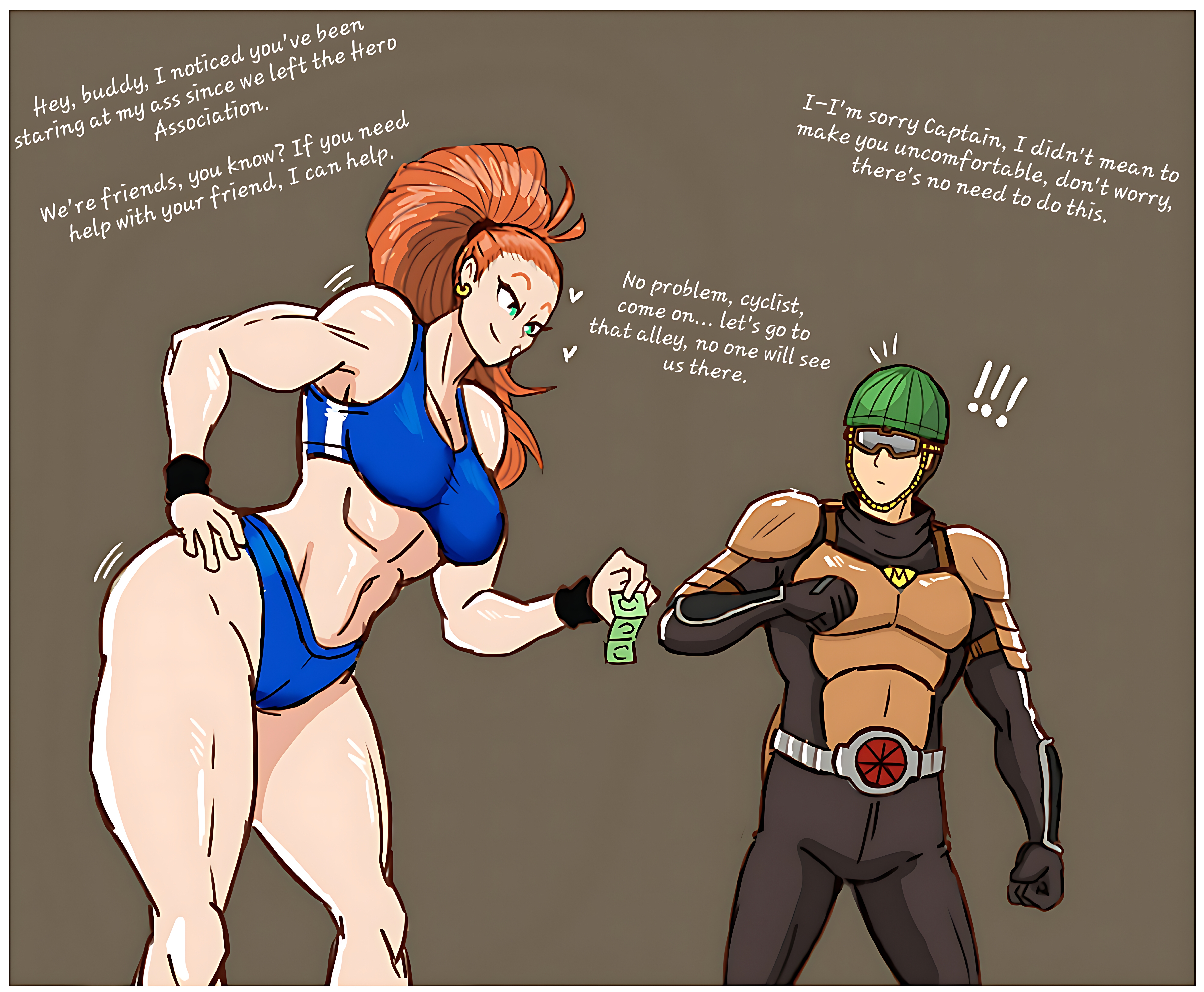 captain mizuki, female, male, mumen rider, one-punch man, santiago951, tagme, tomboy