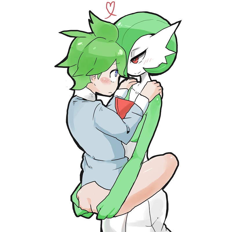 2boys anthro blush gardevoir gay green_hair hair male male/male male_gardevoir male_pokemon male_pokemon/male_human multiple_boys nintendo nishikun pokemon pokemon_(species) pokemon_rse trap wally_(pokemon)