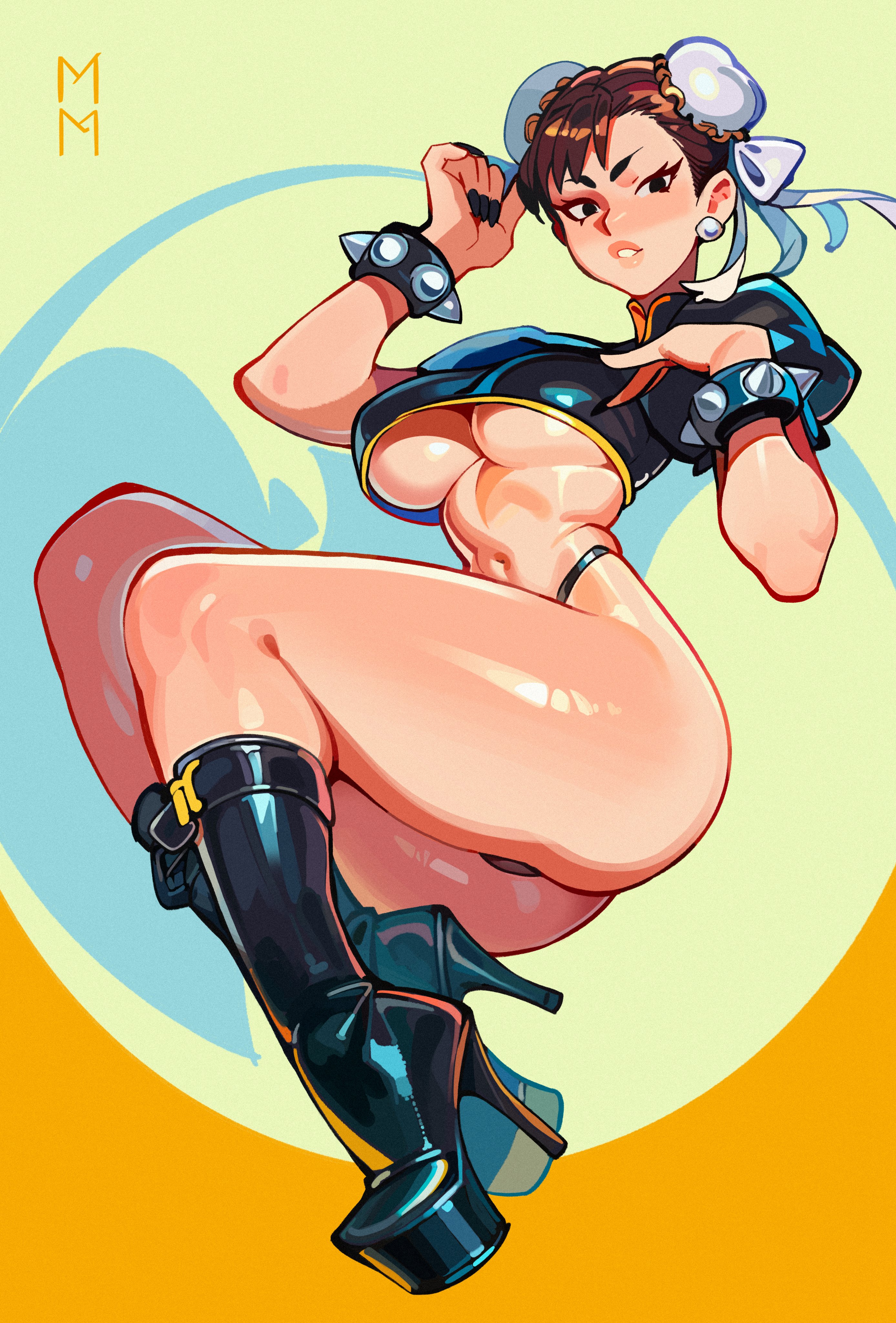 1girls, ass, ass focus, big ass, big thighs, breasts, breasts out, bubble ass, bubble butt, busty, camel toe, cameltoe, chun-li, fanart, fat ass, female, high heel boots, high heels, huge butt, huge thighs, marsupialman, pinup, pussy, small waist, street fighter, thick ass, thick legs, thick thighs, thighs, thong, thong panties, thong straps, thunderthighs, underboob
