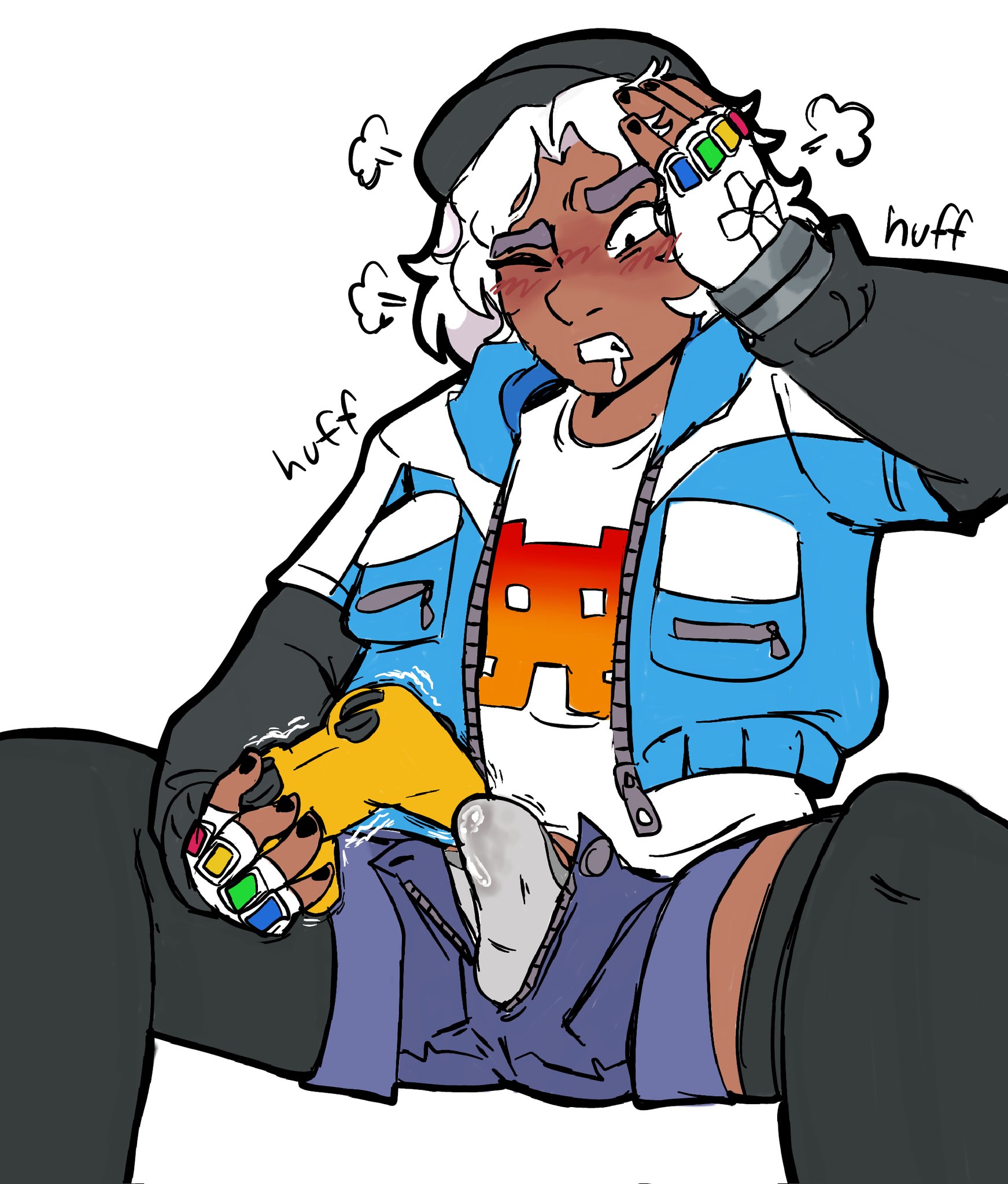 8-bit venture, ch1cknalfrd0, controller, controller masturbation, gamepad, incorrect use of controller, nonbinary, nonbinary (lore), overwatch, overwatch 2, overwatch league, venture