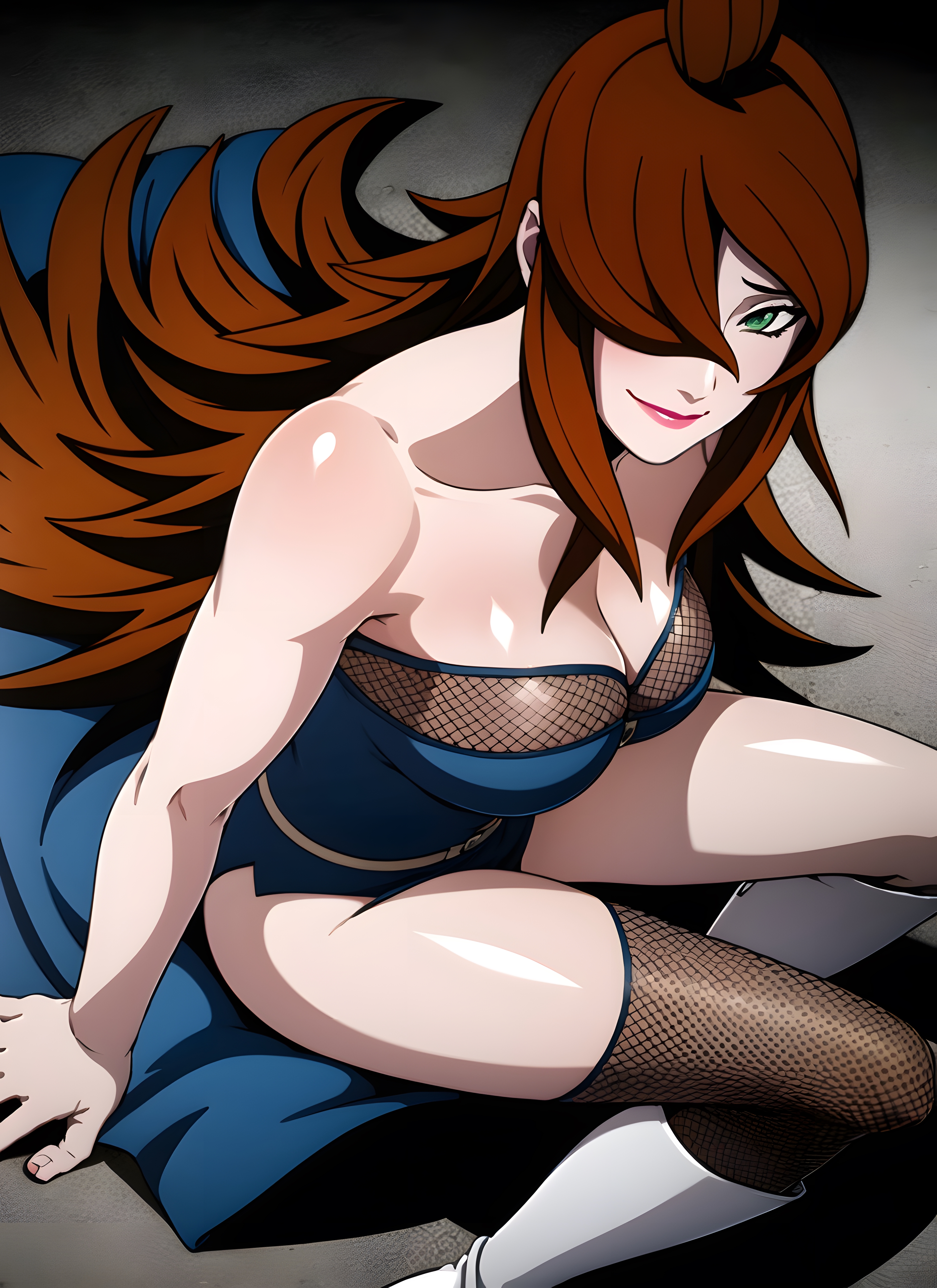 1girls, ai generated, bare shoulders, big breasts, boots, breasts, brown hair, cjin, cleavage, dress, female, female only, green eyes, lipstick, long hair, looking at viewer, makeup, mature, mature female, mei terumi, nai diffusion, naruto, naruto (series), naruto shippuden, revealing clothes, seducing, seductive, seductive eyes, seductive look, seductive pose, seductive smile, sitting, smile, smiling, smiling at viewer, solo, stable diffusion, very long hair