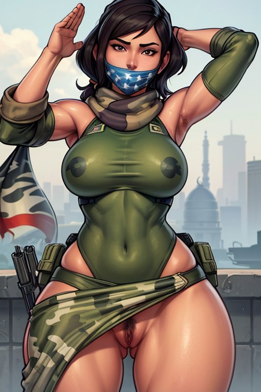 ai_generated american_flag hairy hairy_pussy miss_militia parahumans see-through see-through_clothing superhero superheroine