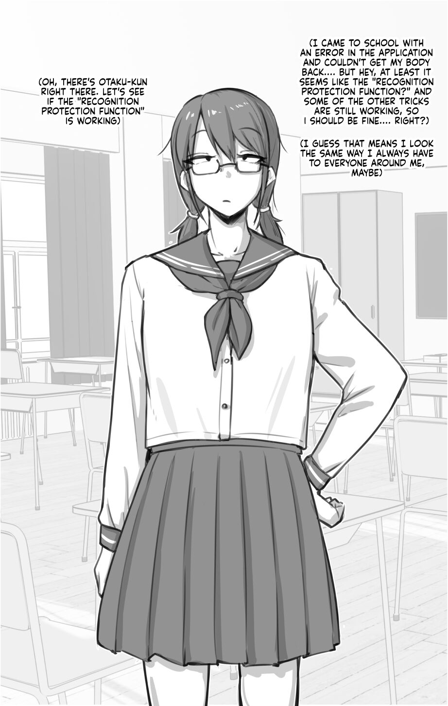 1girls english_text female glasses nia0122 original original_character school_uniform schoolgirl text