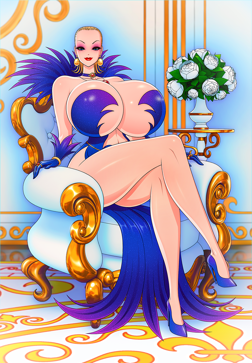 1girls akiranime alternate_version_available anna_(akiranime) bare_shoulders big_breasts bimbo blonde_hair blue_eyes bouquet breasts chair choker cleavage clothing collarbone crossed_legs curvy deep_navel dress earrings eyelashes eyeshadow feathers female female_focus female_only flower full_body gloves half-closed_eyes high_heels hips huge_breasts human jewelry large_breasts lips lipstick long_legs looking_at_viewer makeup medium_hair milf mother necklace original pinup red_lipstick revealing_clothes ring seductive shiny_skin sitting skimpy slicked_back_hair smile solo solo_female strapless thick_thighs thighs voluptuous wide_hips