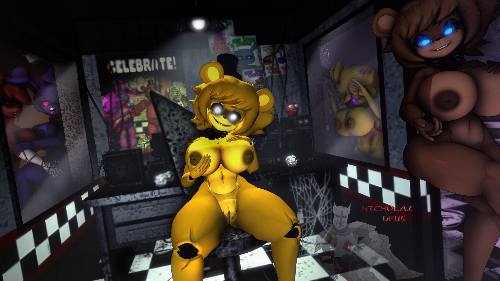 3d, 3d (artwork), 5girls, against glass, anthro, areolae, big breasts, blue eyes, bonfie, bonfie (cryptia), bonnie (cally3d), bonnie (fnaf), breasts, brown fur, cally3d, chica (cally3d), chica (fnaf), chiku, chiku (cryptia), clazzey, completely nude, cryptiacurves, curvy, fazclaire's nightclub, female, female only, fexa, fexa (cryptia), five nights at freddy's, fnaf, foxy (cally3d), foxy (fnaf), freddy (fnaf), fredina (cally3d), fredina's nightclub, frenni (cryptia), frenni fazclaire, furry, golden freddy, golden freddy (fnaf), golden fredina (cally3d), hourglass figure, looking at viewer, nicholaideus, nipples, nude, nude female, purple fur, pussy, randomstuff, red fur, scottgames, smile, thick thighs, type 0, voluptuous, wide hips, yellow fur