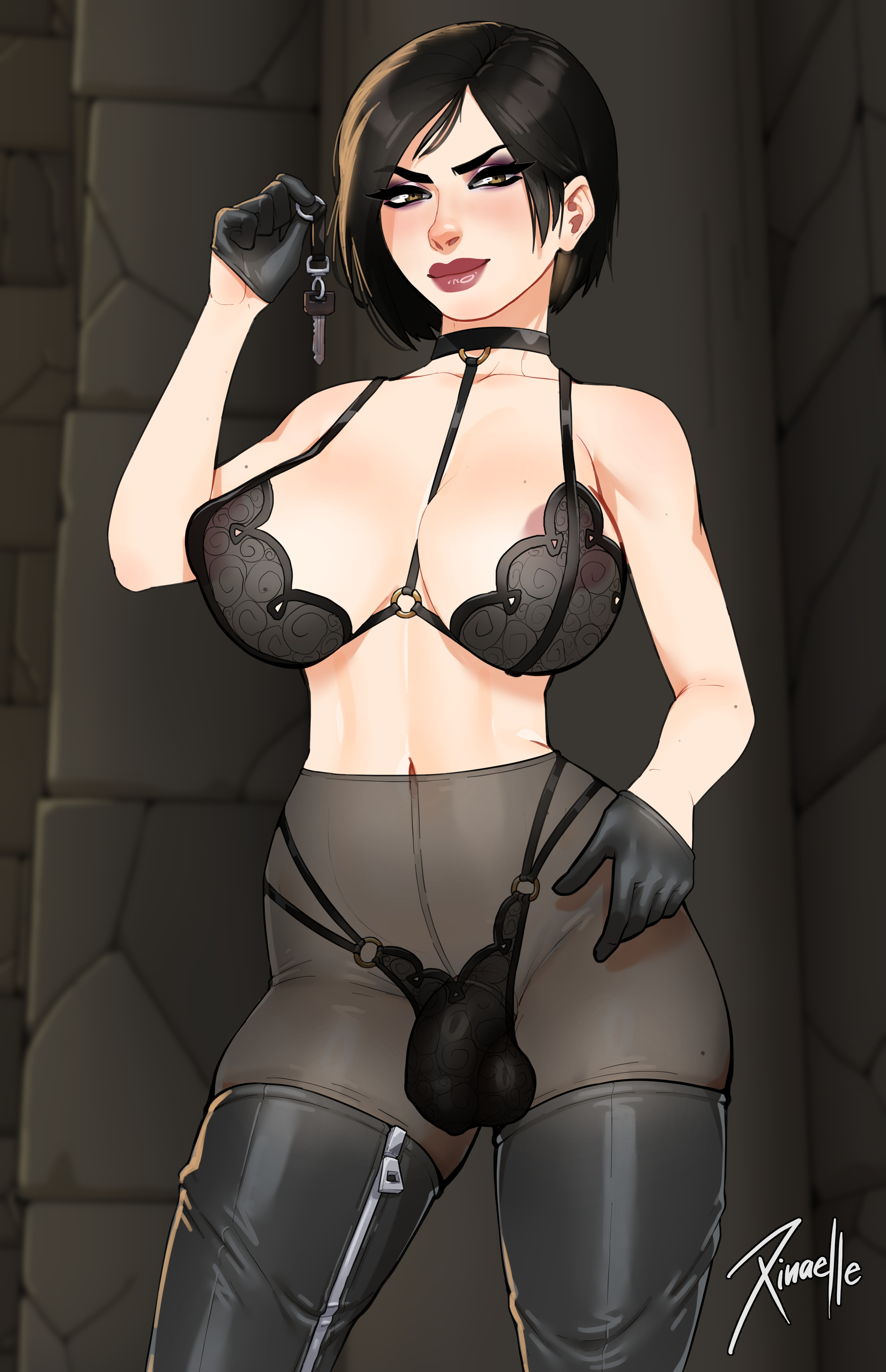 ada wong, cum drip, futa only, futanari, gloves, intersex, key, resident evil, tagme, xinaelle