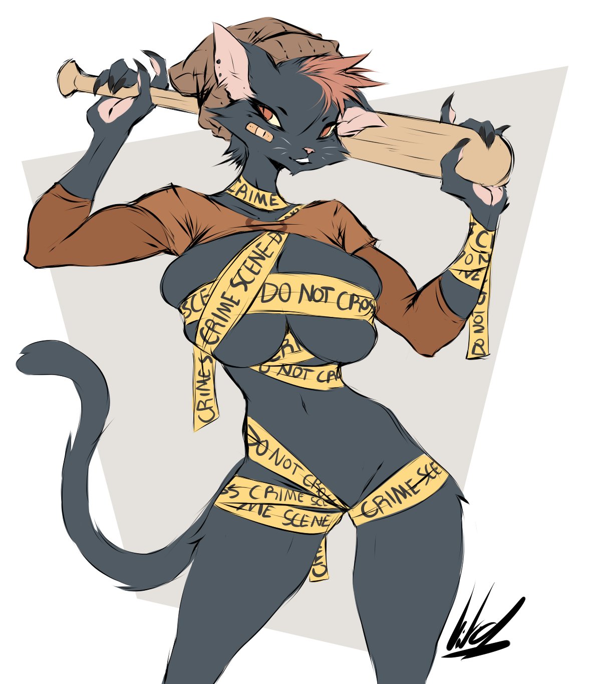 anthro, bat, beanie, big breasts, breasts, domestic cat, dullvivid, felid, feline, felis, female, higher resolution available, mae borowski, mammal, night in the woods