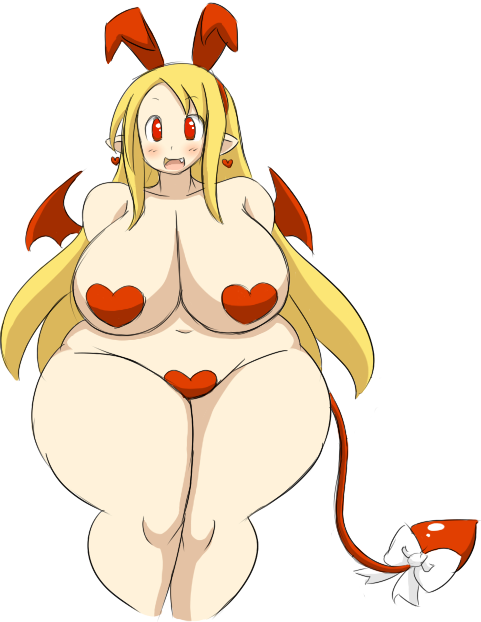 barely_clothed breasts chubby chubby_female disgaea flonne flonne_(fallen_angel) huge_breasts huge_thighs large_breasts maebari nippon_ichi_software overlordzeon pasties thick_thighs thighs