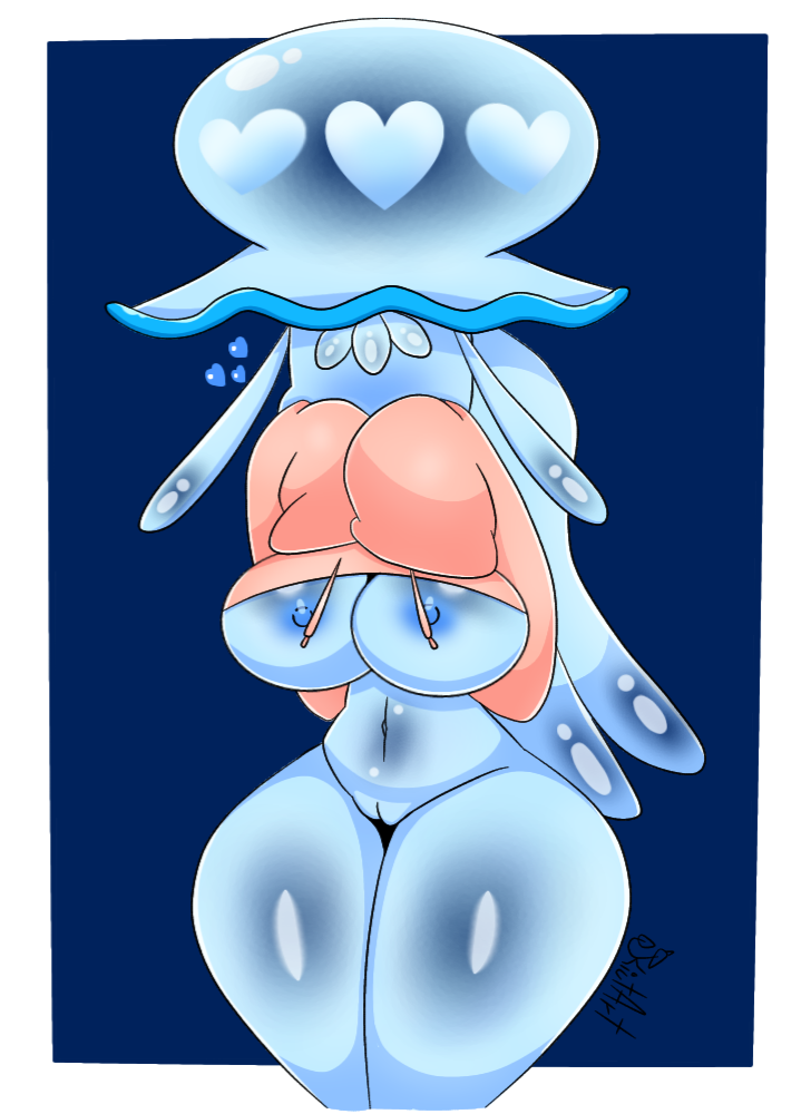 anthro blue_nipples blushing boobs female kiut_arts nihilego pokémon_(species) pokemon pussy tagme ultra_beast