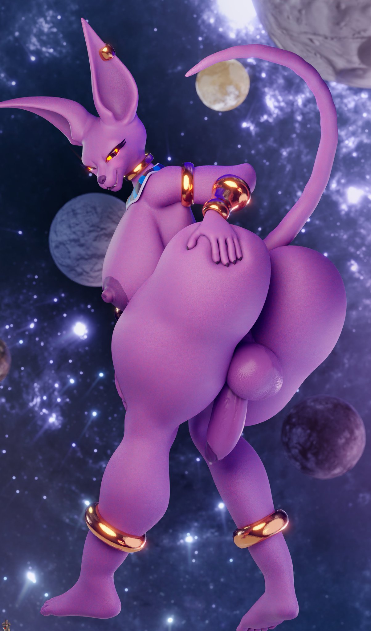 1futa 3d 3d_(artwork) alternate_version_available areolae ass balls barefoot beerus big_ass big_breasts big_butt big_penis breasts dragon_ball dragon_ball_super dragon_ball_z futa_only futanari jewelry nicholaideus nipples penis presenting presenting_hindquarters thick_thighs wide_hips