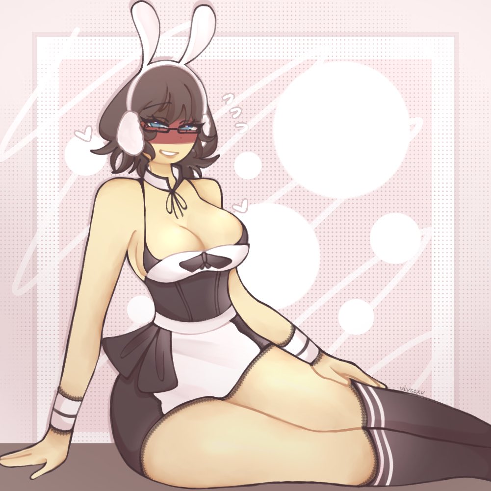1girls, big breasts, breasts, bunny ears, countryhumans, countryhumans girl, female, germany (countryhumans), tagme, thick thighs, vivcxvx
