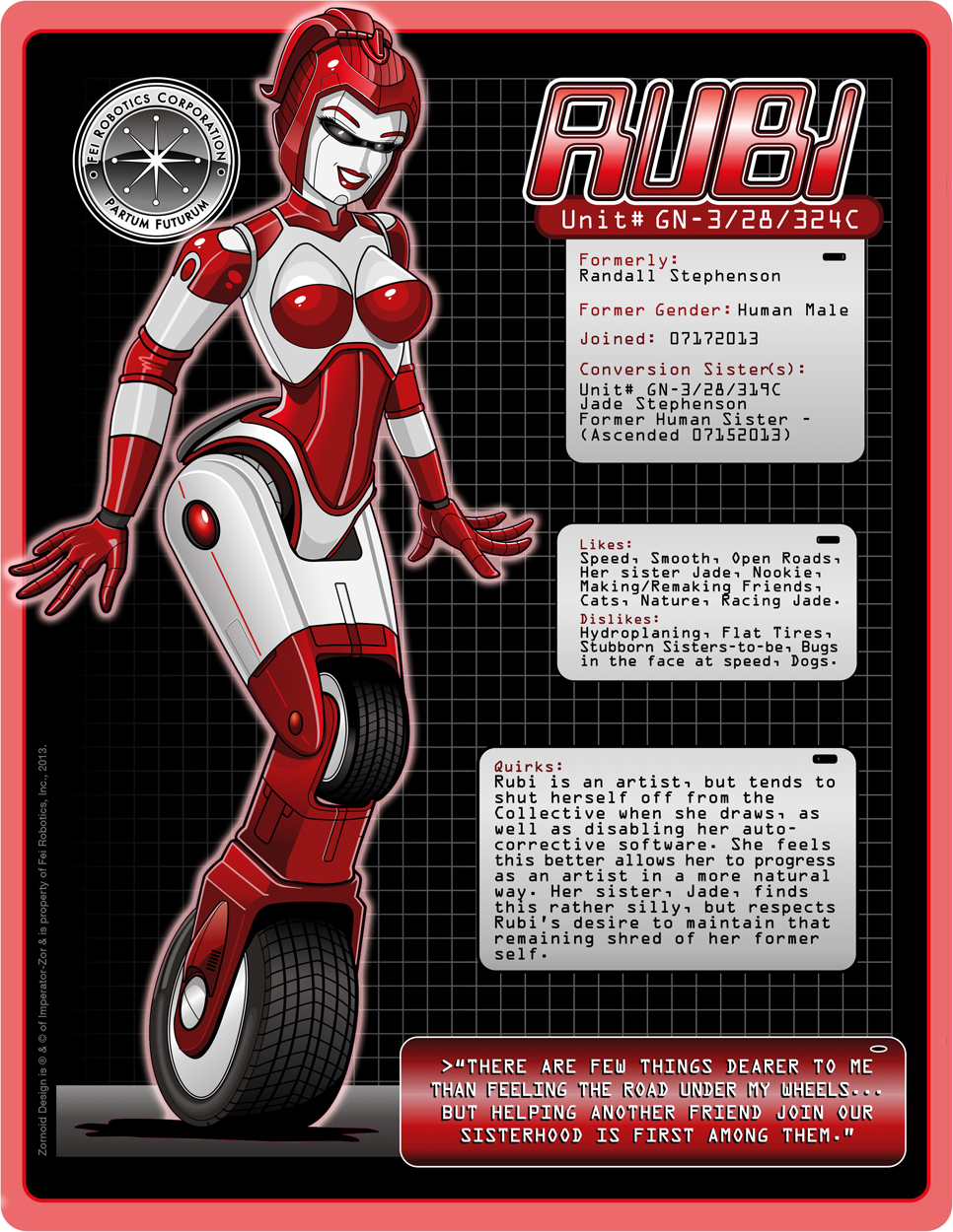 female identity_death large_ass large_breasts laughingvulcan lips midriff mind_control robot_girl robotization smile story thick_thighs transformation wheel wheels wide_hips