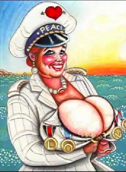 1girls ai_generated aure_the_artist breasts breasts_bigger_than_head brown_eyes busty_general_sicilian_milf_(aure_the_artist) character_request cleavage curvy curvy_body curvy_milf hat huge_breasts italian italy lipstick marine milf military_hat ocean seductive sicilian smile thick voluptuous voluptuous_female