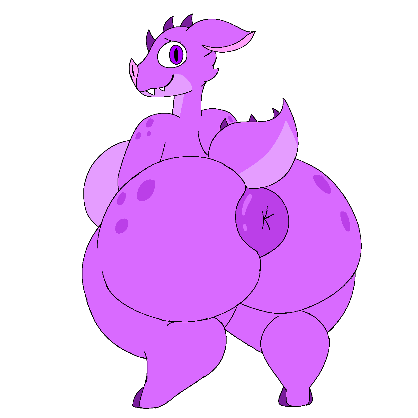 1:1 alpha_channel anthro anus ass bat_nose bent_legs big_anus big_breasts big_butt breasts chubby_female darylanimates14 female head_spikes hi_res horn huge_anus huge_breasts huge_butt long_ears looking_back monster puffy_anus purple_body purple_eyes reptile scalie sharp_teeth short_horn short_stack small_horn solo spiked_tail spikes spikes_(anatomy) tail teeth thick_thighs