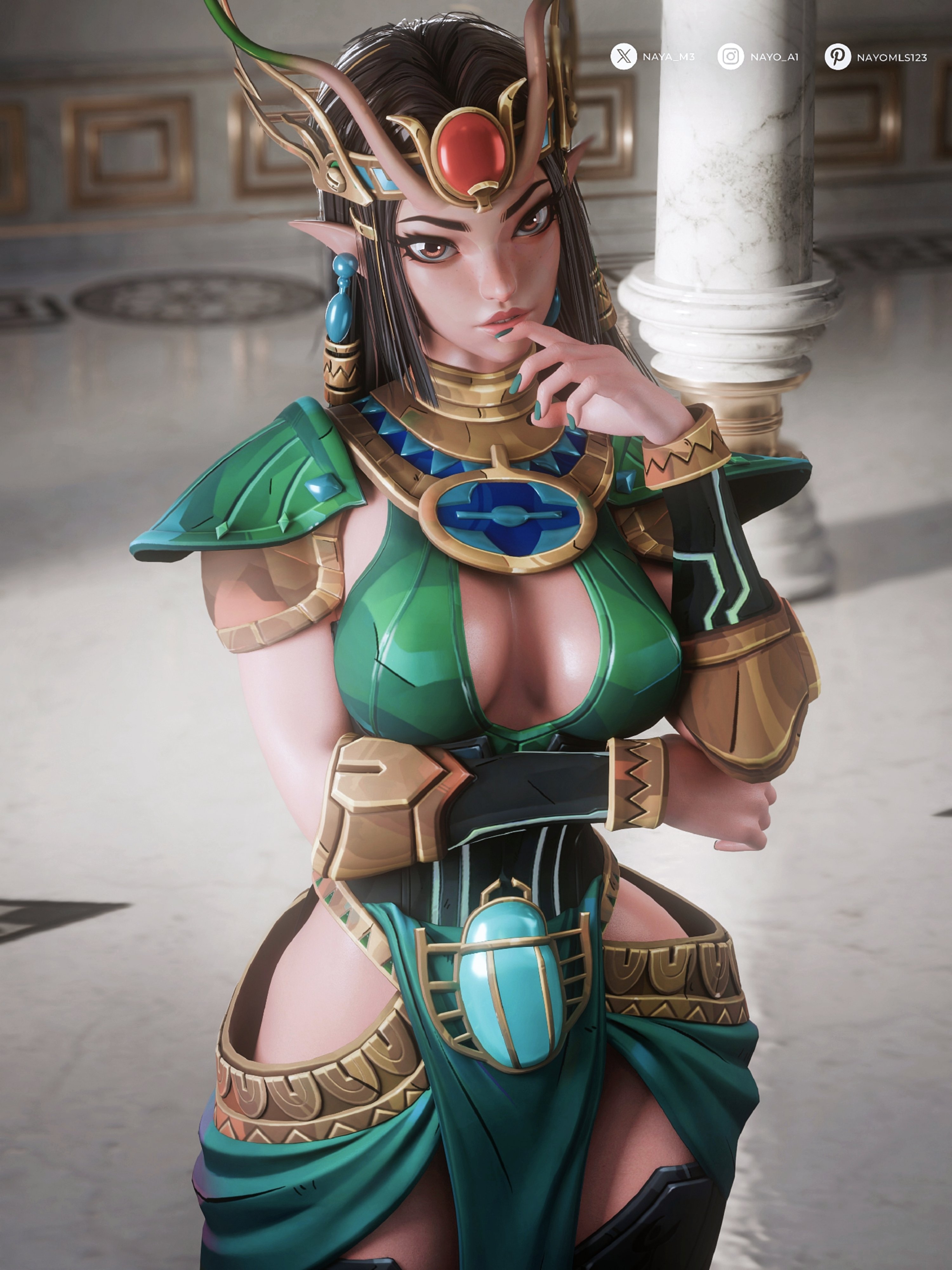 1girls, 3d, big ass, big breasts, cleavage, female, female only, mantis (marvel rivals), mantis (marvel), marvel, marvel rivals, naya m3, solo, thick thighs