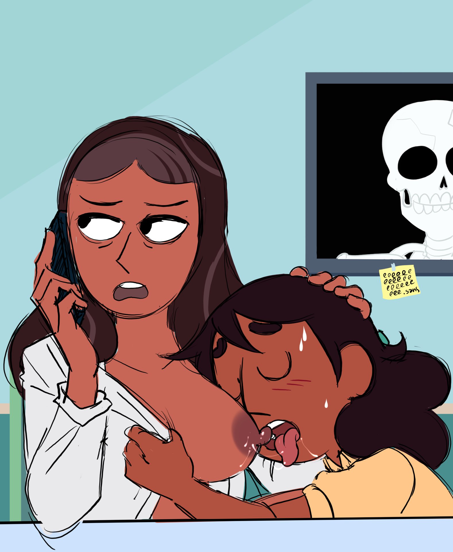 2girls, age difference, breastfeeding, connie maheswaran, dark skin, dark-skinned female, dzk, incest, indian female, lesbian, mother and daughter, mother and daughter yuri, nipple licking, priyanka maheswaran, steven universe, yuri