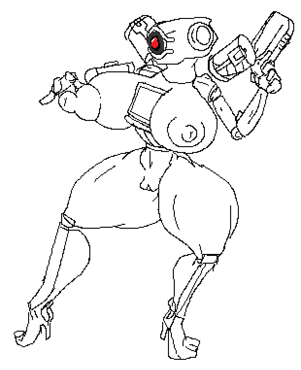 1girls apex_legends areolae big_breasts breasts female female_only full_body gun high_heels holding_gun keelgabeytheart naked naked_female nipples nude nude_female pathfinder_(apex_legends) pistol pussy rule_63 sketch solo solo_female standing