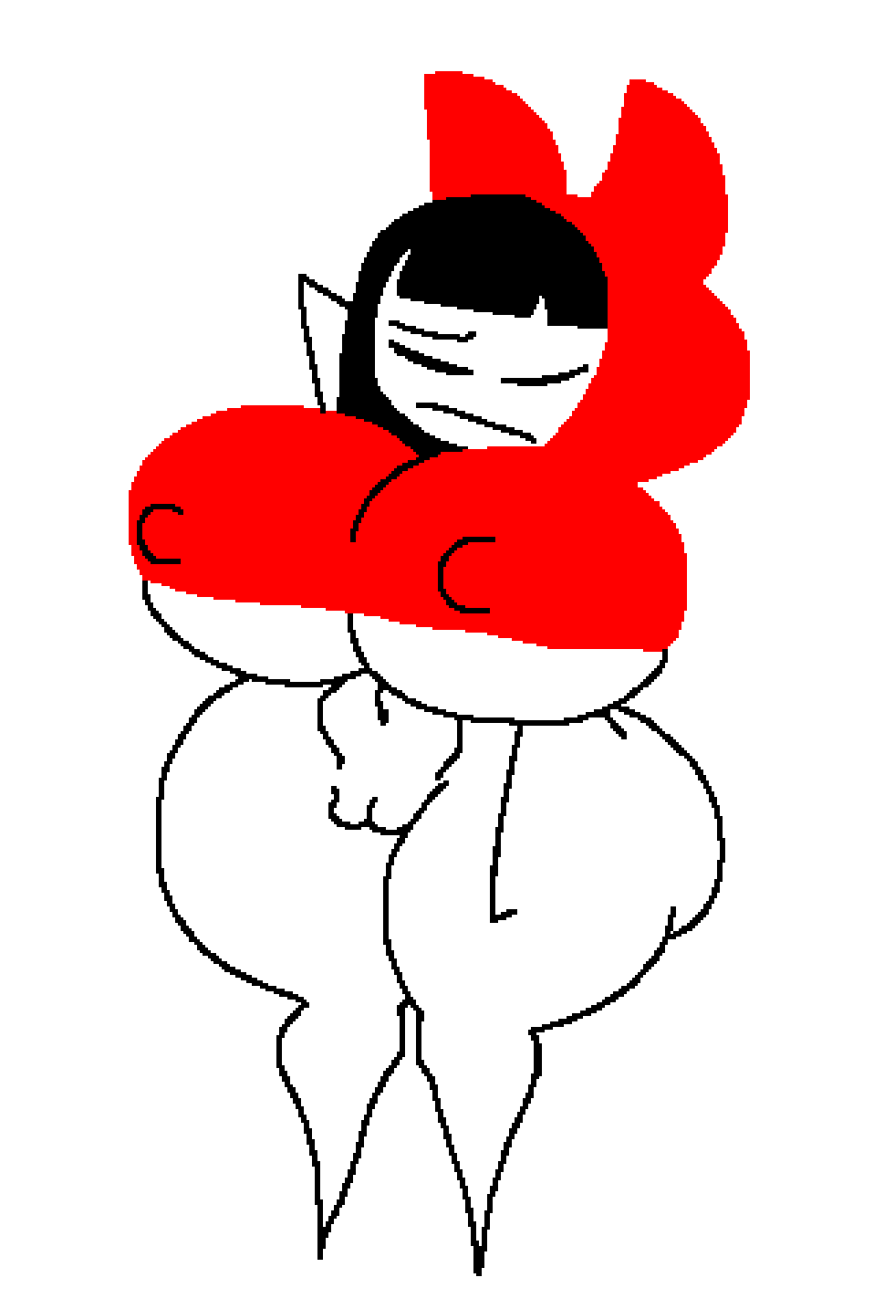 1girls adventures_with_anxiety barefoot big_breasts black_hair breasts closed_eyes female female_only full_body hong_(adventures_with_anxiety) hood keelgabeytheart nipples_visible_through_clothing pussy solo solo_female stick_figure stickman thick_thighs