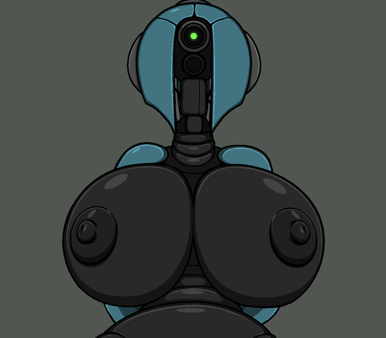 a.i.d.a._(zem) aida_(a.i.d.a.) assaultron assaultron_(fallout) big_breasts blue_armor breasts dark_nipples dark_skin fallout female female_robot robot_girl robot_humanoid zem_(artist)