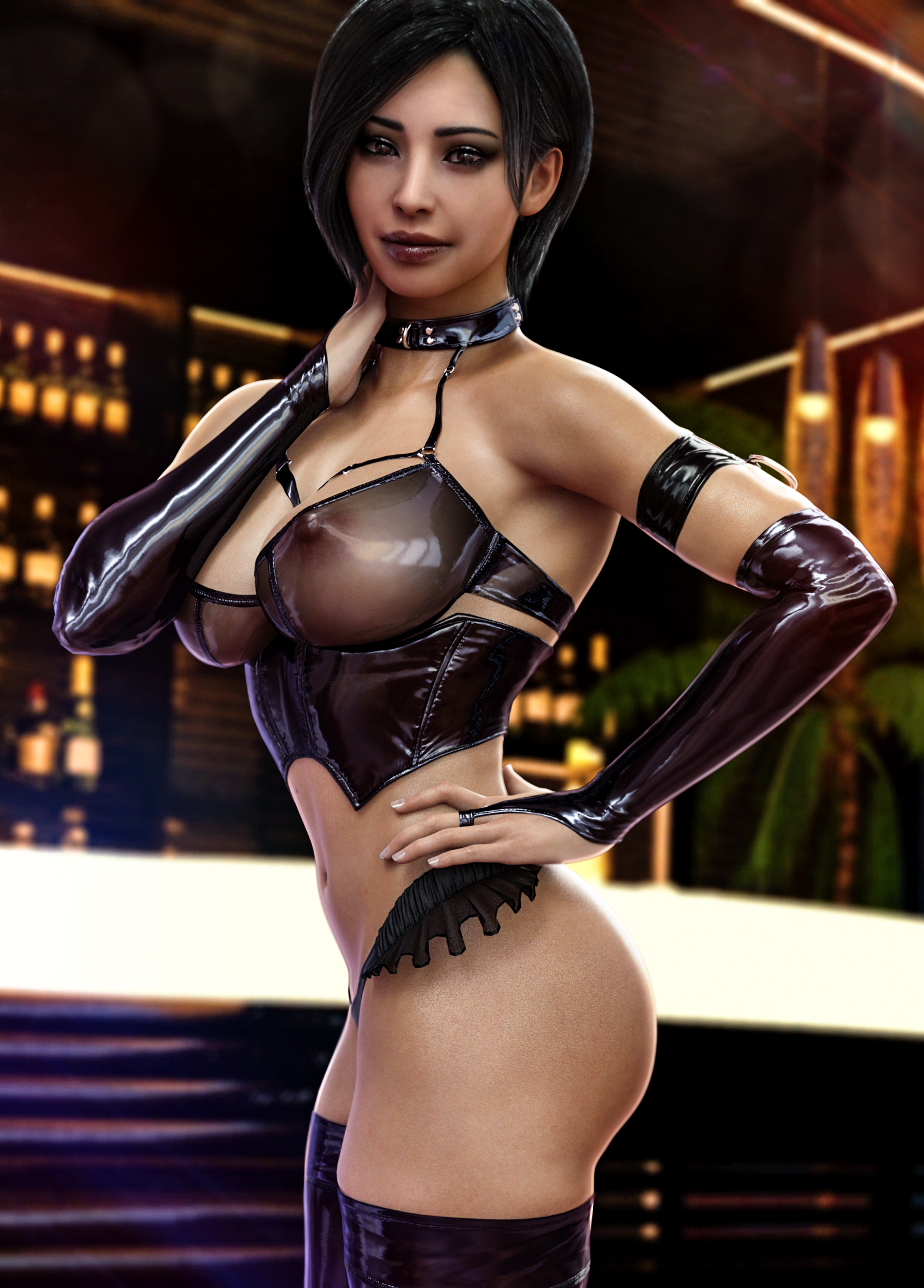 3d, ada wong, ada wong (adriana), asian, asian female, ass, athletic, athletic female, big ass, big breasts, black hair, breasts, breasts out, capcom, casual, choker, clothing, dildo, dildo in pussy, dildo insertion, dress, exposed breasts, exposed pussy, female, functionally nude, functionally nude female, hyartik, innie pussy, light skin, light-skinned female, lingerie, masturbation, neckwear, pale skin, pale-skinned female, pussy, resident evil, resident evil 4, resident evil 4 remake, shaved pussy, solo, solo female, vagina