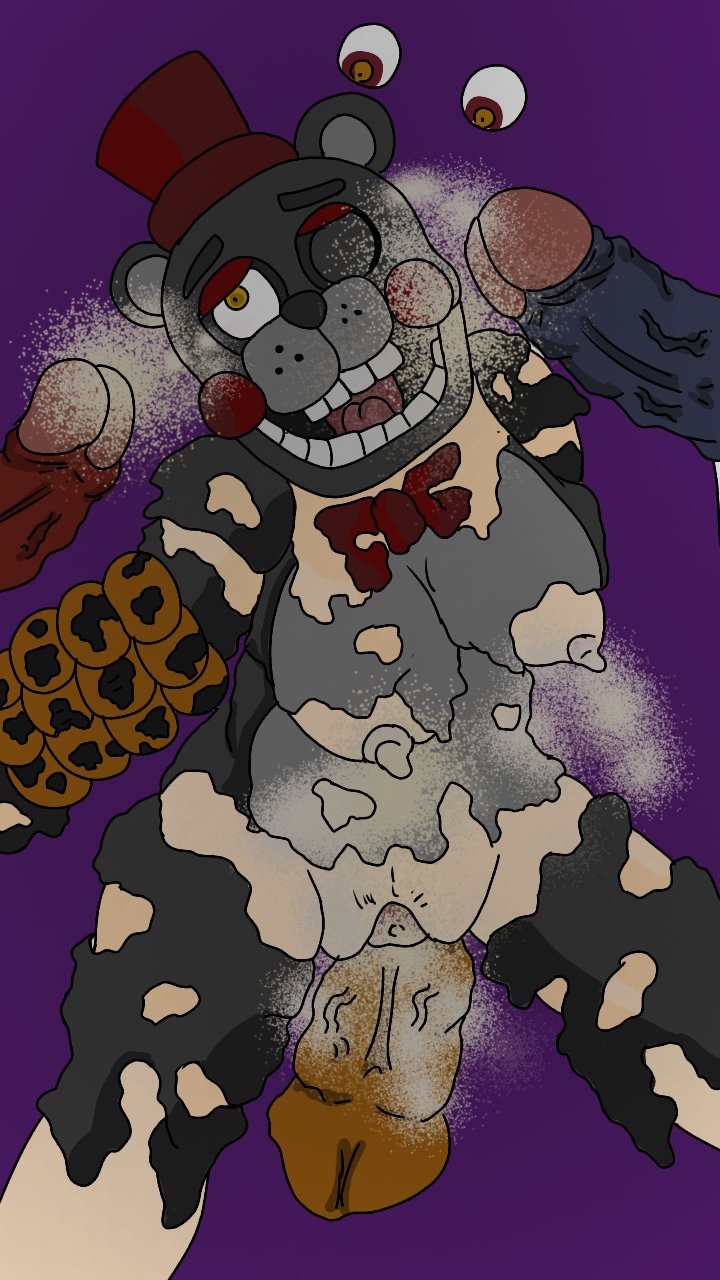 cum five_nights_at_freddy's five_nights_at_freddy's_4 lefty lefty_(fnaf) messy nightmare_bonnie nightmare_foxy nightmare_fredbear nightmare_fredbear_(fnaf) rule_63 sex straight