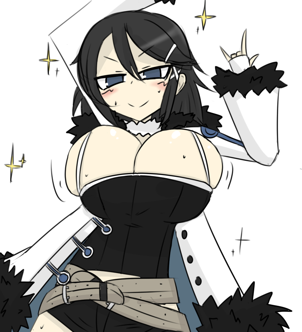 asagi_asagiri big_breasts breasts cleavage disgaea gigantic_breasts huge_breasts large_breasts looking_at_viewer makai_kingdom massive_breasts nippon_ichi_software vaba