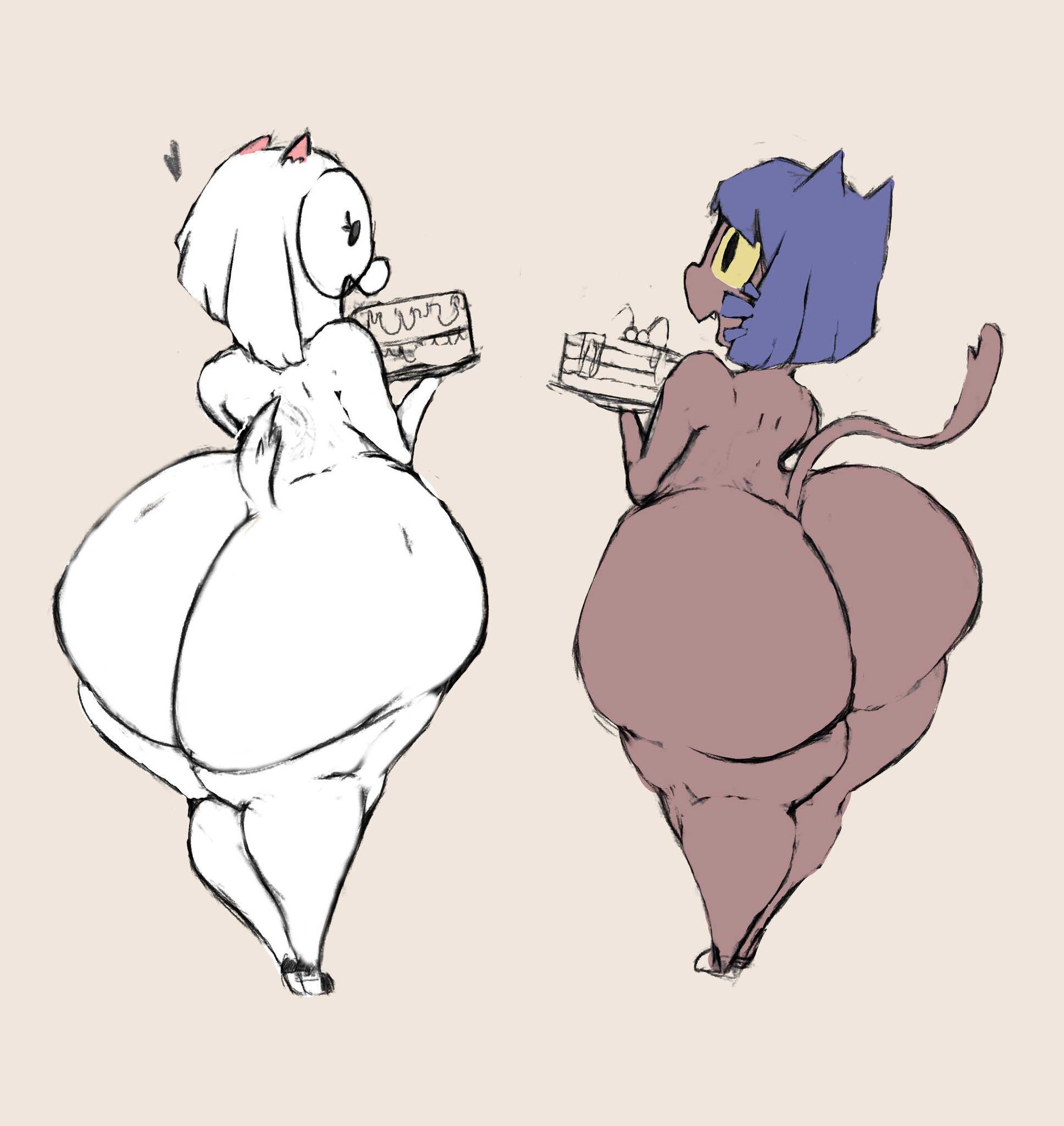 2d, ass, big ass, bubble butt, chocolate and vanilla, completely nude, dark skin, dark-skinned femboy, dark-skinned male, dark-skinned sissy, dark-skinned twink, deltarune, enormous ass, enormous butt, femboy, gothicc komy (artist), hyper ass, male, niko (oneshot), nude, oneshot, ralsei, undertale (series)