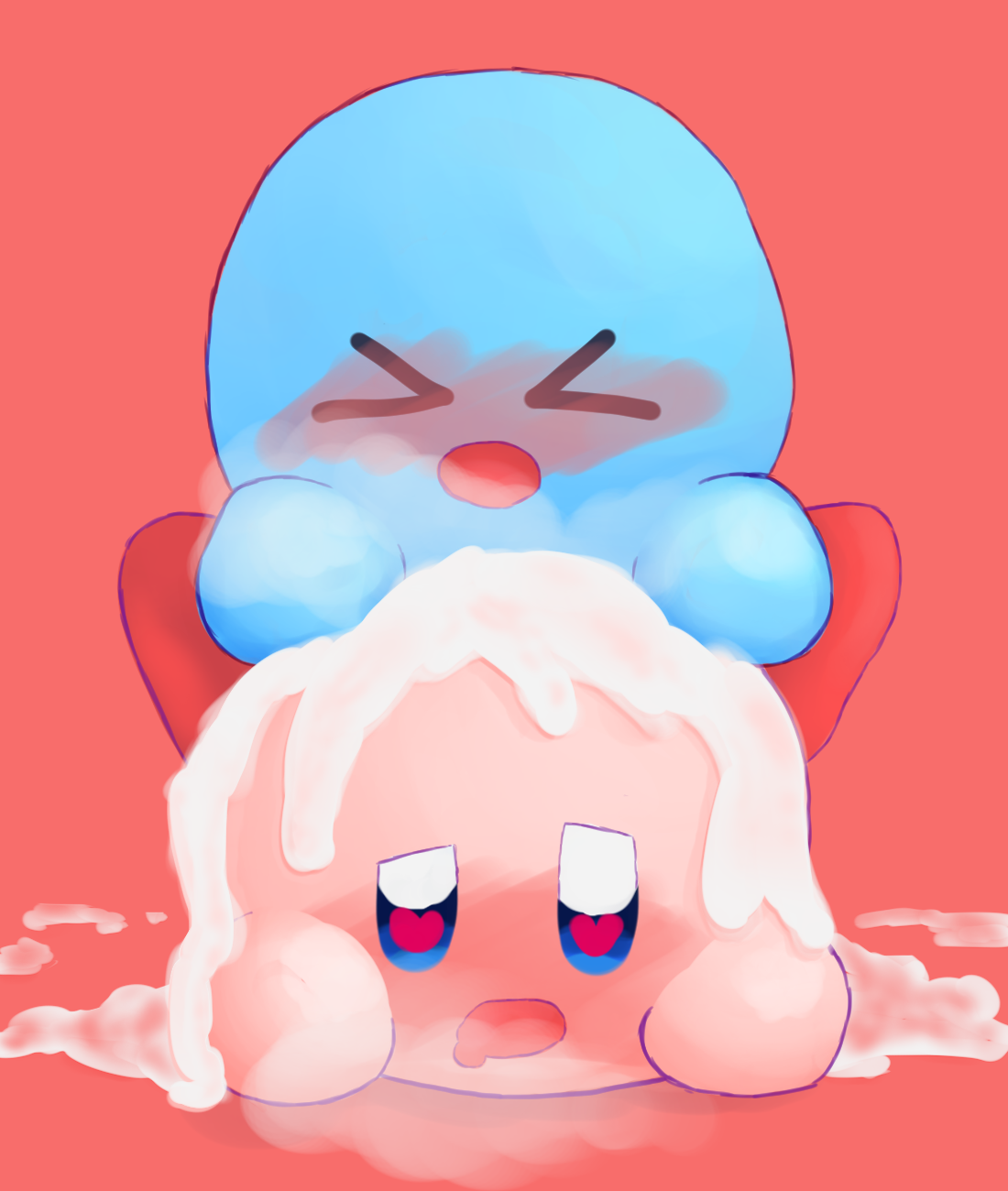> <, blush, cum, cum everywhere, cum in pussy, cum inside, cum on body, cum pool, cumdump, cumslut, domination, duo, female, heart, heart-shaped pupils, intense sex, kalanchoe0000, kirby, kirby (series), kirby and the amazing mirror, musk, musk clouds, pussy, vaginal sex, waddling head