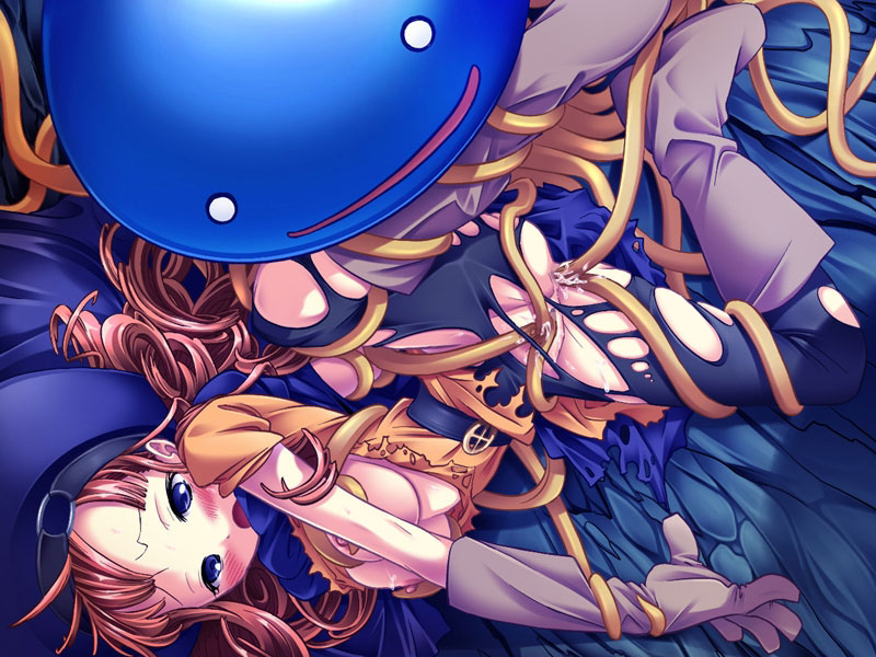 1girls alena_(dq4) anal blue_eyes blush breasts brown_hair clothed_sex clothing cum cum_in_ass cum_in_pussy cum_inside double_penetration dragon_quest dragon_quest_iv exposed_breasts female gloves healslime i's_(circle) interspecies long_hair medium_breasts monster open_mouth penetration pussy rape restrained slime slime_(dragon_quest) slime_monster spread_legs tentacle torn_clothes vaginal_penetration