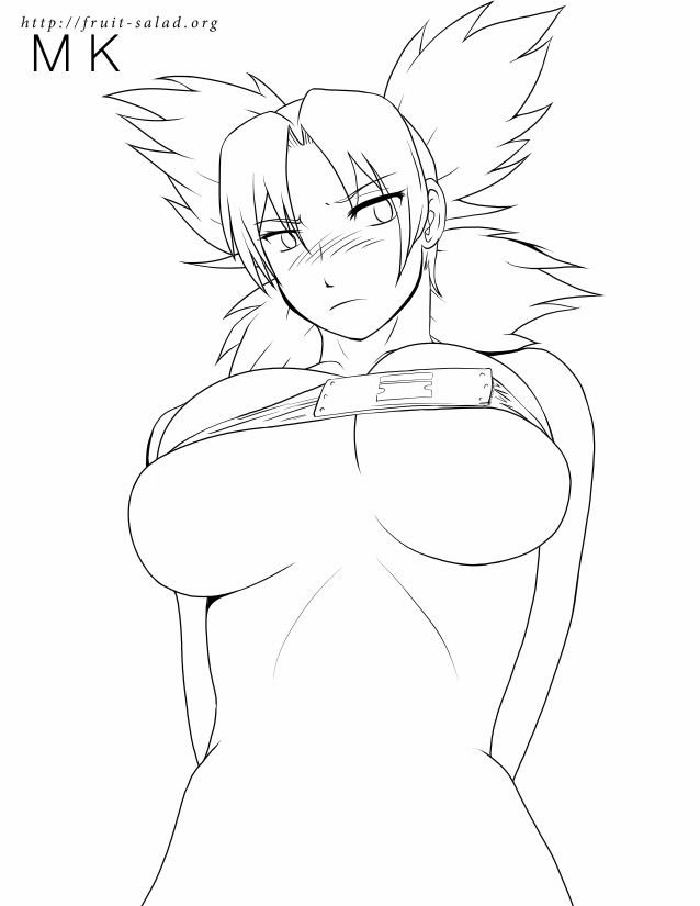 female female_only human line_art mk monochrome naruto solo tagme temari