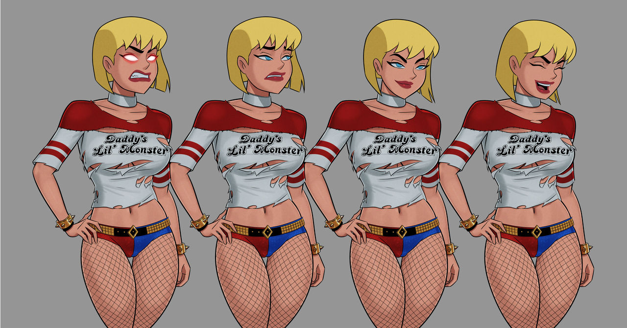 ass, biceps, big breasts, blonde hair, blue eyes, breasts, bubble ass, bubble butt, busty, collar, cosplay, dc, dc comics, dcau, eyelashes, female, female focus, female only, fishnets, galatea, hourglass figure, lipstick, makeup, pinup, pose, posing, short hair, solo, something unlimited, sunsetriders7, superman (series), tagme, text, wide hips
