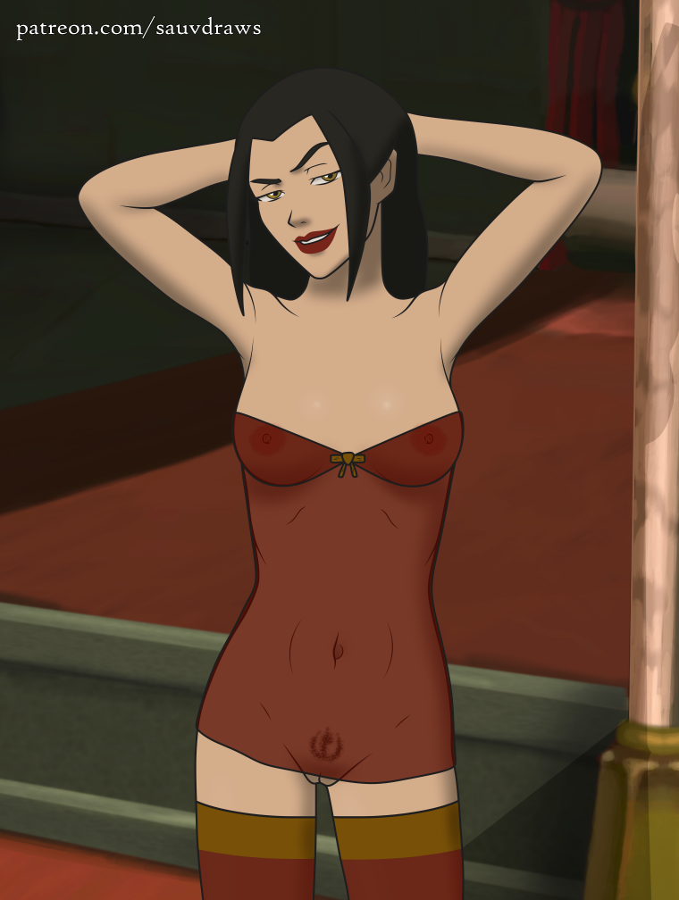 arms_raised asian avatar_the_last_airbender azula bedroom bedroom_eyes black_hair bottomless_female clothing fire_nation lingerie lingerie_only looking_at_viewer negligee petite princess pubic_hair red_lipstick royalty sauvdraws seductive_eyes seductive_smile see-through see-through_clothing see_through_clothing shaped_pubic_hair small_breasts stockings tagme thighhighs visible_nipples visible_pussy yellow_eyes