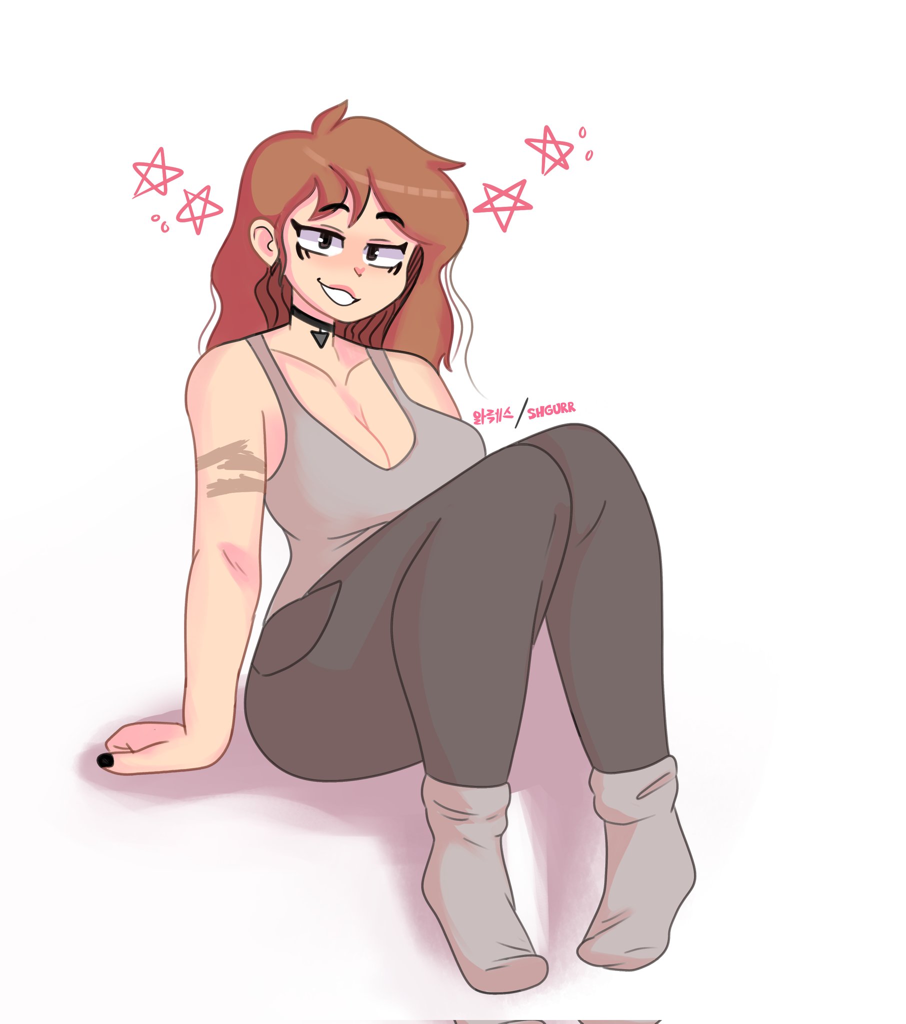 alexstrr, big breasts, breasts, choker, female, nonude, shannon gurr, shgurr, star, tattoo, youtube, youtuber