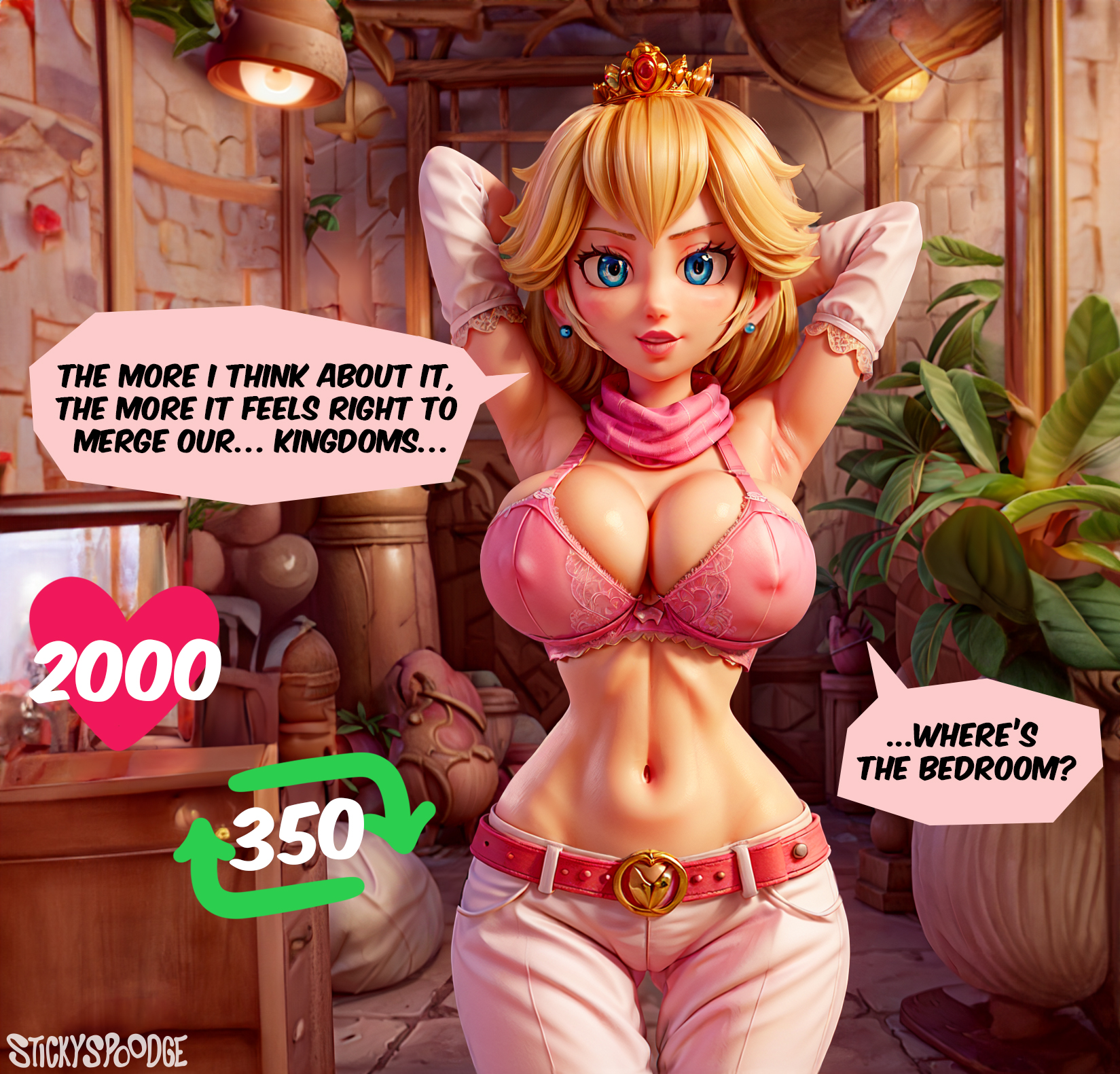1girls, ai generated, female, illumination entertainment, mario (series), princess peach, stickyspoodge, super mario bros. (2023 film)