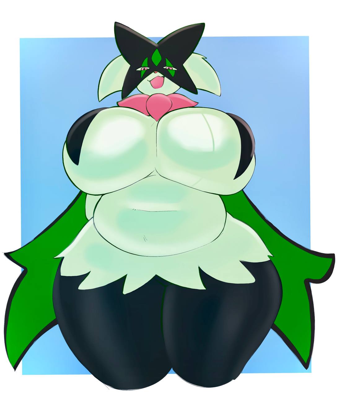 big breasts, breasts, female, huge breasts, inazuma kat, meowscarada, pokémon (species), pokemon, pokemon (species), pokemon sv, thick thighs, wide hips