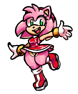 1girls amy_rose anthro boots bracelet dress frosty_roy furry gloves green_eyes hairband panties pink_fur sonic_(series) thick_thighs