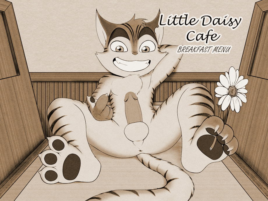 1boy 2d 2d_(artwork) 3_toes 4:3 alternate_version_available anthro anus balls bedroom_eyes biped cafe claws countershade_arms countershade_face countershade_feet countershade_fur countershade_legs countershade_tail countershade_torso countershading daisy_(flower) detailed_background domestic_cat english_text erection feet felid feline felis fur genitals glans grey_body grey_fur grose hands_behind_head humanoid_genitalia humanoid_penis lackadaisy looking_at_viewer lying male male_only mammal monochrome narrowed_eyes nude pawpads paws penis perineum rocky_rickaby seductive sepia simple_background smile smiling_at_viewer solo solo_male striped_body striped_fur stripes tail text textured_background toes webcomic