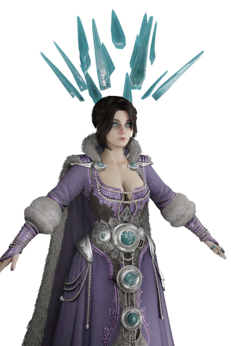 1girls 3d blue_eyes cleavage dress female female_only kislev soboro solo solo_female tagme tzarina_katarin warhammer_(franchise) warhammer_fantasy