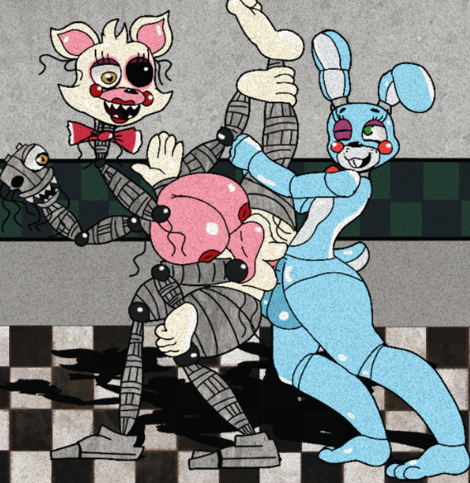 1boy 1girls 2_heads 3_arms 3_legs animatronic anthro balls big_balls big_breasts breasts conjoined duo female five_nights_at_freddy's five_nights_at_freddy's_2 furu_flami male male/female mangle_(fnaf) mangled_mangle_(fnaf) multi_arm multi_head multi_leg multi_limb penis pussy sharp_teeth toy_bonnie_(fnaf) vaginal_penetration