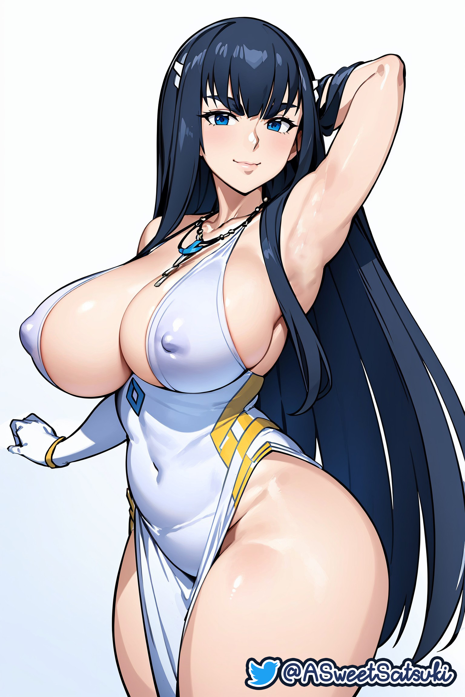 ai generated, big breasts, breasts, capi mapache, dress, female, kill la kill, kiryuuin satsuki, thick thighs