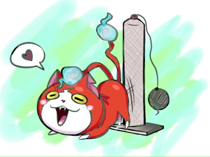 cum feline jibanyan level-5 penis yo-kai yo-kai_watch youkai youkai_watch yōkai