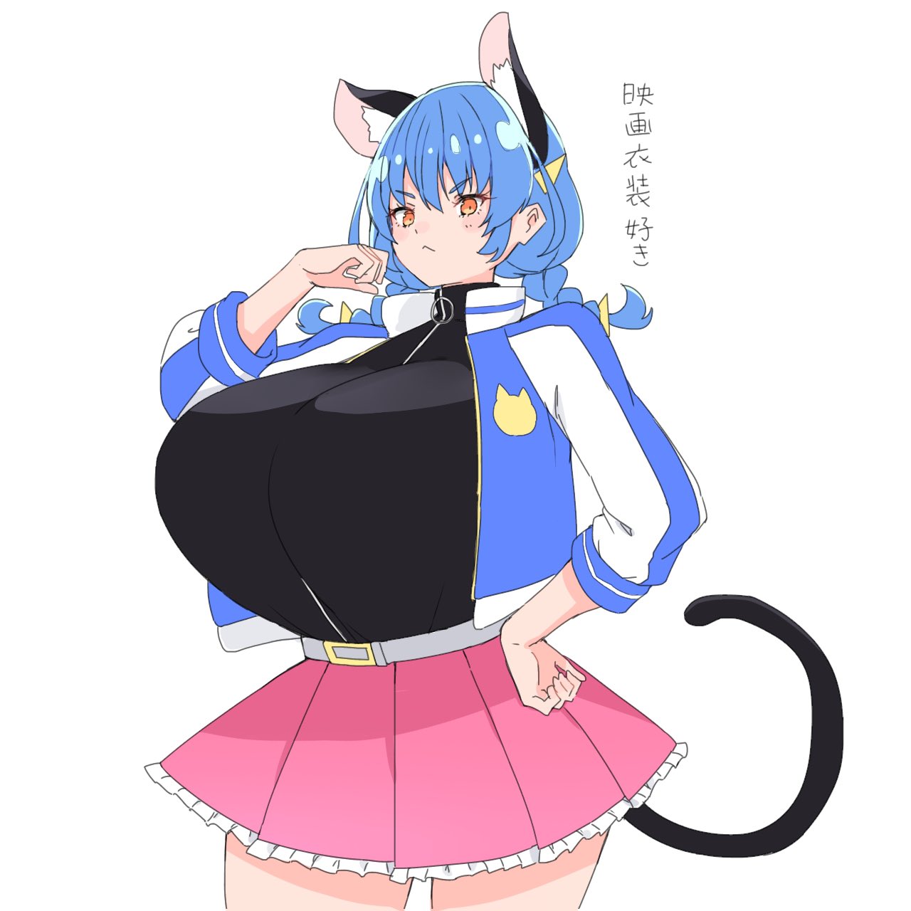 big_breasts breasts cat_ears cat_tail catgirl clothing huge_breasts large_breasts precure pretty_cure sabanotami skirt star_twinkle_precure translation_request yuni_(precure)