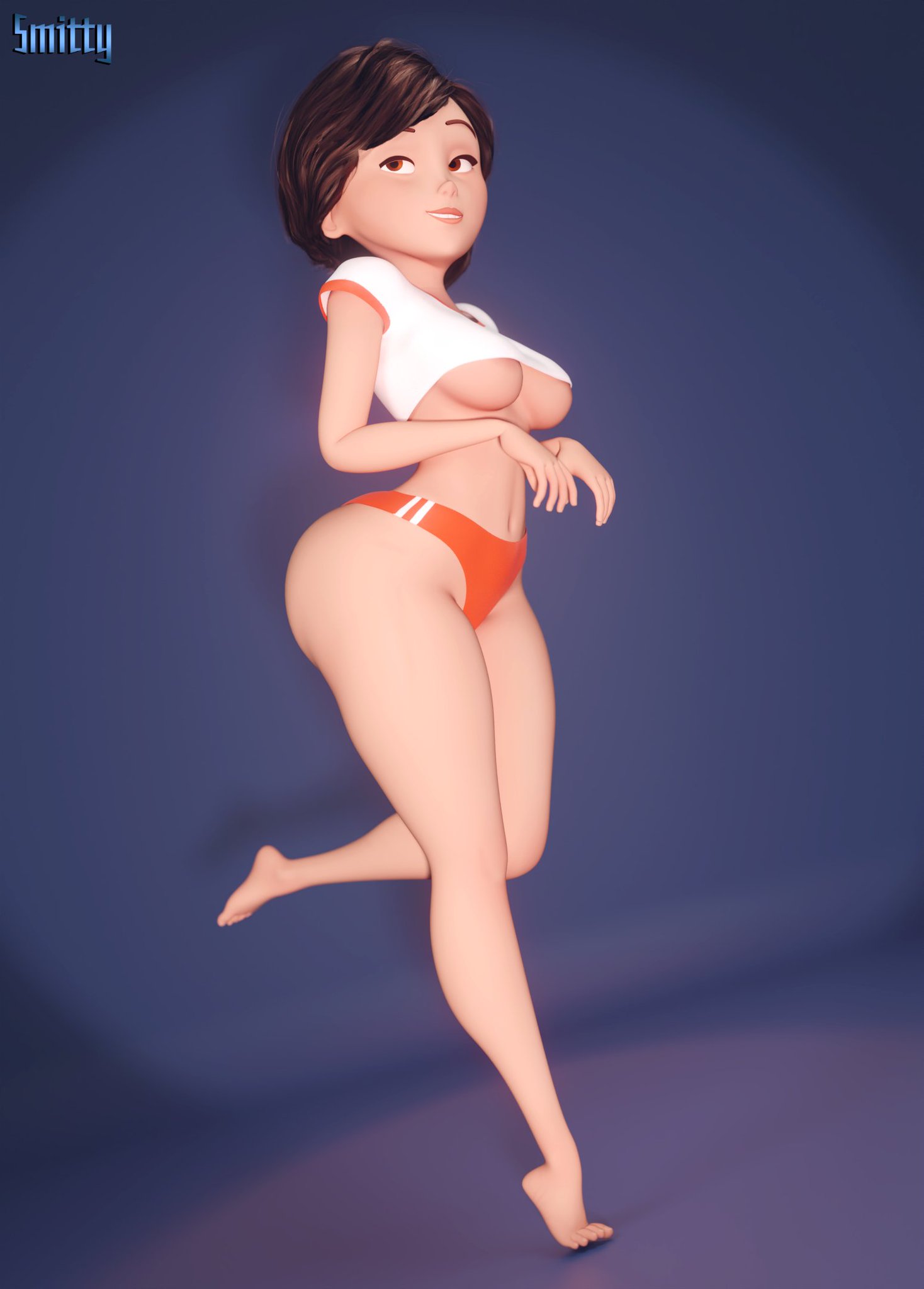1girls, 3d, 3d (artwork), ass, big ass, big breasts, blender (software), bottom heavy, breasts, brown hair, bubble ass, bubble butt, busty, digital media (artwork), disney, elastigirl, eyebrows, eyelashes, eyes, fat ass, female, female only, hair, helen parr, hero, heroine, hips, hourglass figure, huge ass, huge breasts, human, large ass, large breasts, legs, light skin, light-skinned female, lips, mature female, milf, mother, pixar, short hair, smitty34, straight hair, superhero, superheroine, the incredibles, the incredibles 2, thick, thick hips, thick legs, thick thighs, thighs, top heavy, underboob, upper body, voluptuous, voluptuous female, waist, wide hips