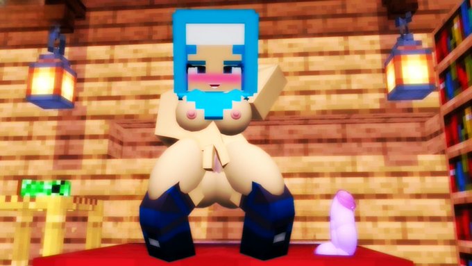 1girls creeper_(minecraft) dildo high_socks hijab ice_chikurin ice_chikurin_(chikurincraft) icechikurin masturbation minecraft nude pussy standing tagme tits