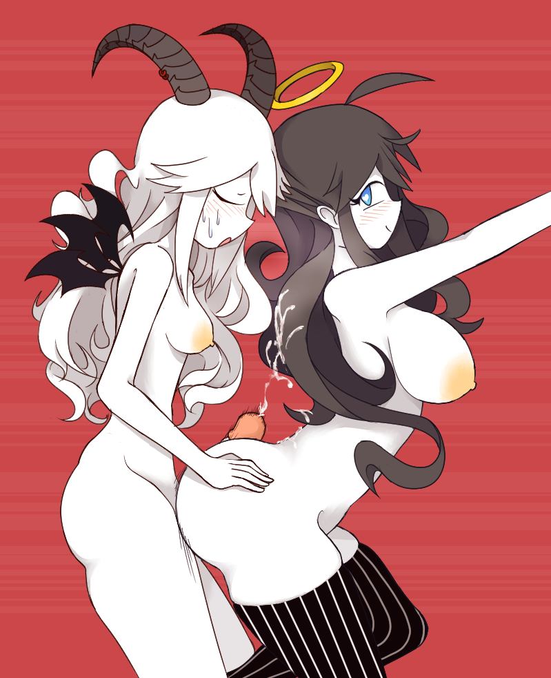 1futa 1girls angel angel_girl areolae big_breasts big_penis blue_eyes breasts buttjob cum demon demon_girl demon_horns demon_wings duo erection female funamusea futa_on_female futanari gray_hair hakayu hands-free horns humanoid humanoid_penis incest large_breasts looking_back medium_breasts nipples non-web_source orgasm penis reficul sex sisters sol_(funamusea) standing the_gray_garden white_hair