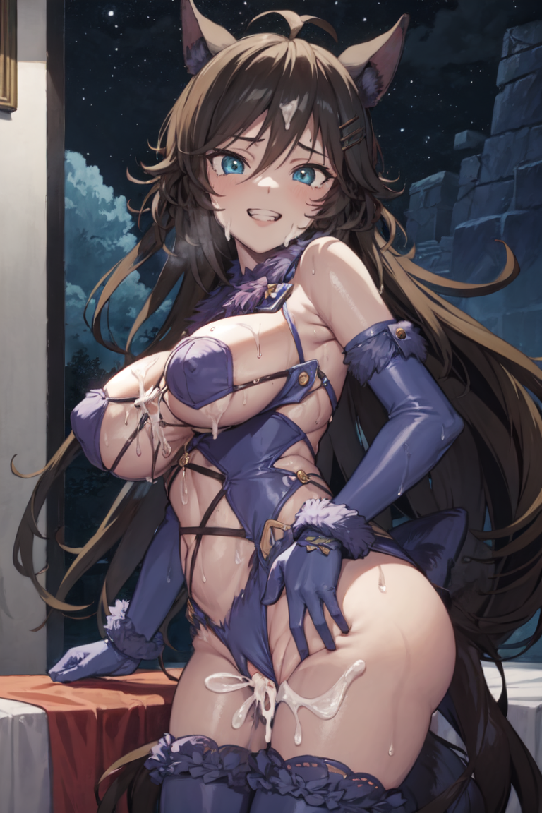 1girls 2023 ai_generated ai_hands animal_ears anime_nose blue_eyes brown_hair clothed_female cum cum_drip cum_in_pussy cygames dmm_games doujin fictional fictional_product fictitious fur_trim fur_trim_(clothing) horse_ears_girl inspired_by_real_derby_horse japan_umamusume_training_schools_and_colleges mr._c.b._(umamusume) nsfw purple_lingerie seductive sensitive sier tagme tracen_academy umamusume umamusume_pretty_derby umsk unofficial うましこ ウマシコ