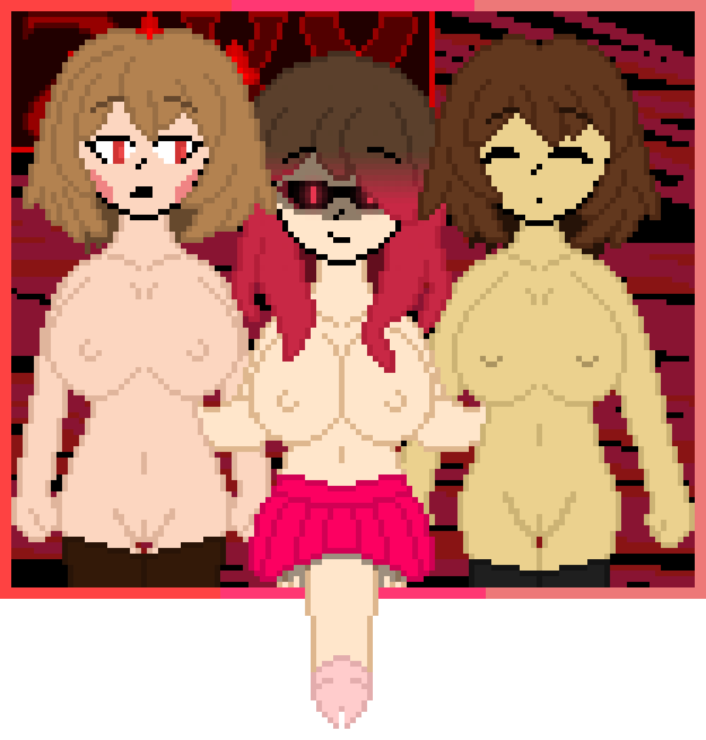 1futa 2d 2d_(artwork) 2d_artwork 2girls bete_noire big_breasts big_penis chara color female frisk futanari glasses glitchtale glowing_eyes penis pixel_art pussy self_upload skirt tagme transparent_background undertale undertale_(series) undertale_au z!betty zixy