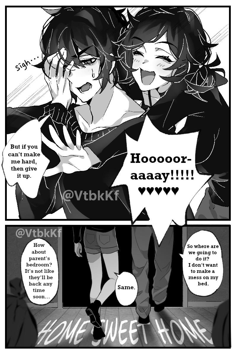 1boy1girl andrew_graves ashley_graves black brother_and_sister comic dialogue female hair hug_from_behind human incest male older_brother older_brother_and_younger_sister pale_skin ponytail scared the_coffin_of_andy_and_leyley translated trash vtbkkf younger_sister