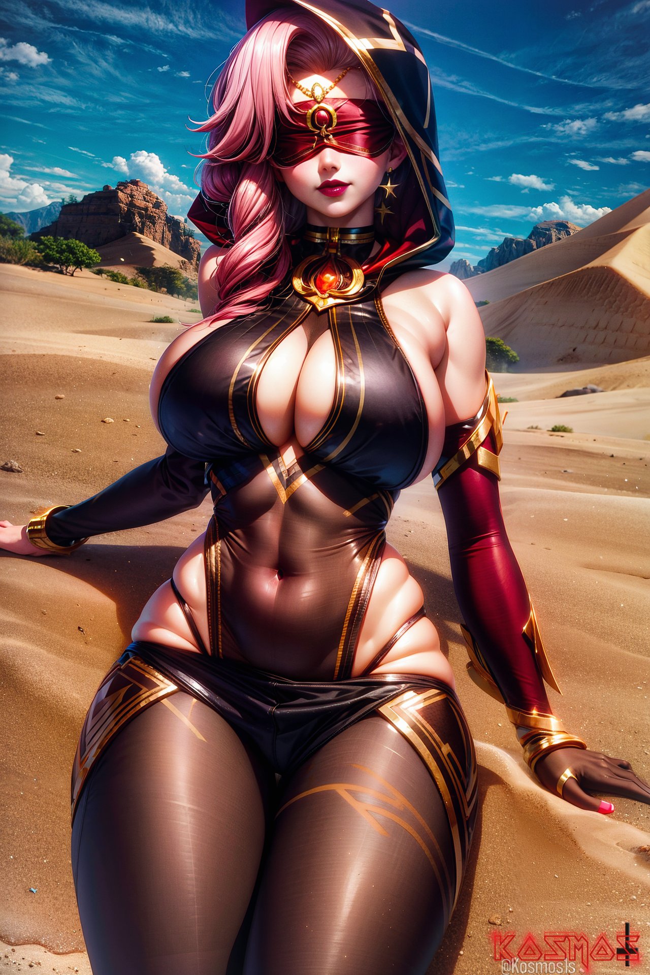 ai_generated babel_(genshin_impact) curvaceous curvy_body curvy_female curvy_figure erect_nipples female_focus female_only genshin_impact hi_res seductive_look short_hair stable_diffusion voluptuous voluptuous_female watermark