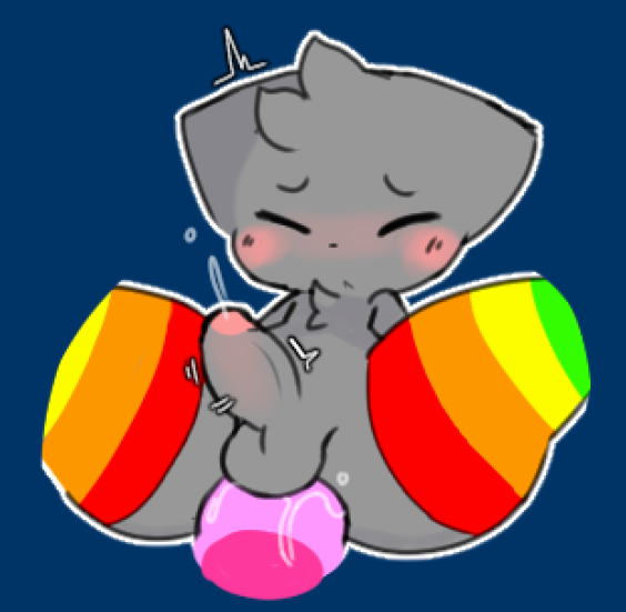 1boy 2d 2d_(artwork) anal anal_penetration anal_sex blush blushing closed_eyes ears_down feline femboy fur gay girly grey_fur nyan_cat penetration pink_penis rainbow_stockings simple_background sleepysous solo solo_male stockings tagme wide_hips